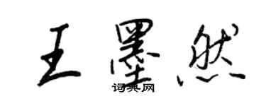 王正良王墨然行书个性签名怎么写
