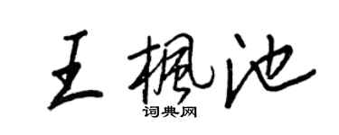 王正良王枫池行书个性签名怎么写