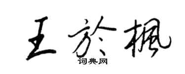 王正良王于枫行书个性签名怎么写