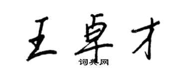 王正良王卓才行书个性签名怎么写