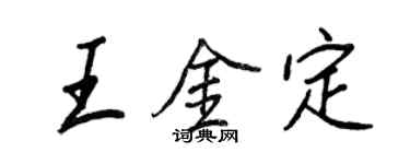 王正良王金定行书个性签名怎么写