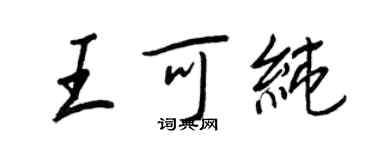 王正良王可纯行书个性签名怎么写