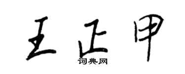 王正良王正甲行书个性签名怎么写