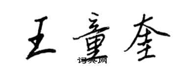 王正良王童奎行书个性签名怎么写