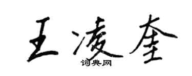 王正良王凌奎行书个性签名怎么写