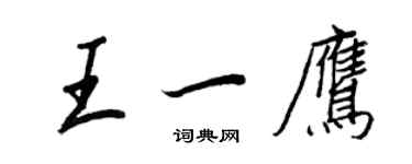 王正良王一鹰行书个性签名怎么写