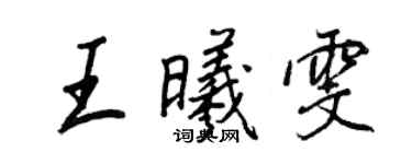 王正良王曦雯行书个性签名怎么写