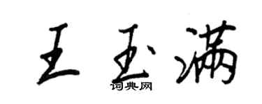 王正良王玉满行书个性签名怎么写