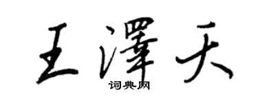 王正良王泽夭行书个性签名怎么写