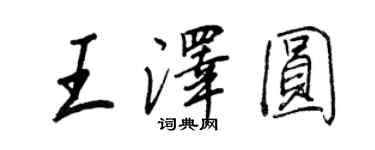 王正良王泽圆行书个性签名怎么写