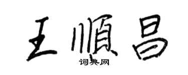王正良王顺昌行书个性签名怎么写