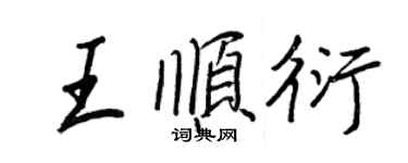 王正良王顺衍行书个性签名怎么写