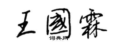 王正良王国霖行书个性签名怎么写