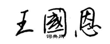 王正良王国恩行书个性签名怎么写
