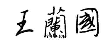 王正良王兰国行书个性签名怎么写