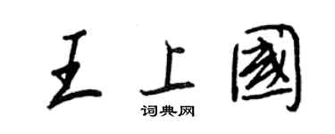王正良王上国行书个性签名怎么写