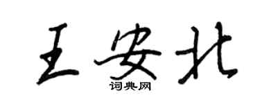王正良王安北行书个性签名怎么写