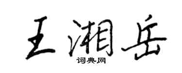 王正良王湘岳行书个性签名怎么写