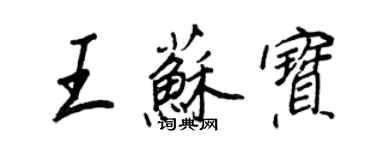 王正良王苏宝行书个性签名怎么写