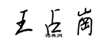 王正良王占岗行书个性签名怎么写