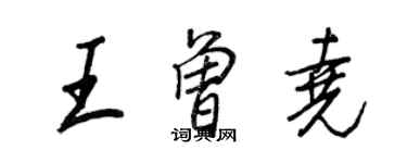 王正良王曾尧行书个性签名怎么写
