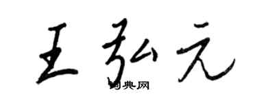 王正良王弘元行书个性签名怎么写