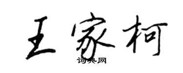 王正良王家柯行书个性签名怎么写