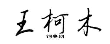 王正良王柯木行书个性签名怎么写