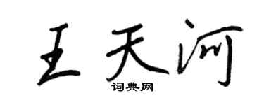 王正良王天河行书个性签名怎么写