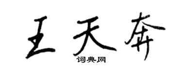 王正良王天奔行书个性签名怎么写