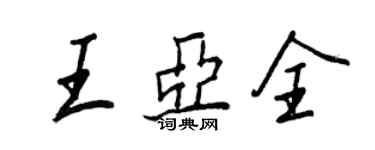王正良王亚全行书个性签名怎么写
