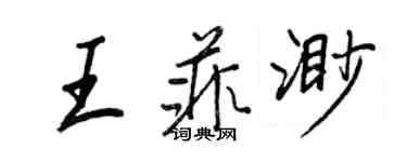 王正良王菲渺行书个性签名怎么写