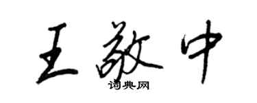王正良王敬中行书个性签名怎么写