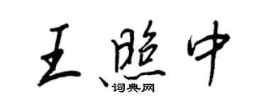 王正良王照中行书个性签名怎么写