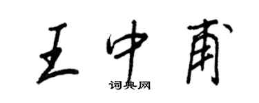王正良王中甫行书个性签名怎么写