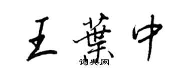 王正良王叶中行书个性签名怎么写