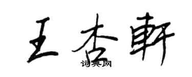 王正良王杏轩行书个性签名怎么写