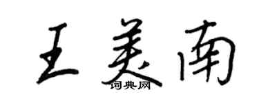 王正良王美南行书个性签名怎么写