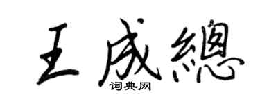 王正良王成总行书个性签名怎么写