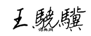 王正良王骁骥行书个性签名怎么写