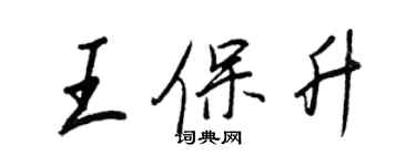 王正良王保升行书个性签名怎么写