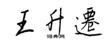 王正良王升迁行书个性签名怎么写