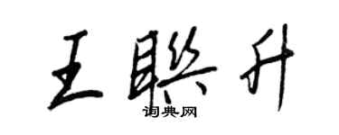 王正良王联升行书个性签名怎么写