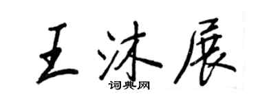 王正良王沐展行书个性签名怎么写