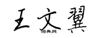 王正良王文翼行书个性签名怎么写