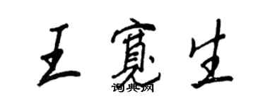 王正良王宽生行书个性签名怎么写