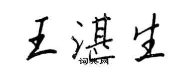 王正良王湛生行书个性签名怎么写