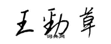 王正良王劲草行书个性签名怎么写