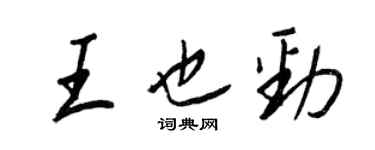 王正良王也劲行书个性签名怎么写