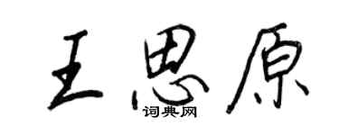 王正良王思原行书个性签名怎么写